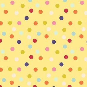 Wild polka dots on yellow, version II