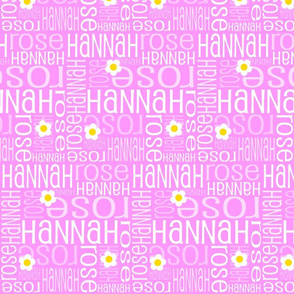 Personalised Name Fabric - Daisies Pink 7