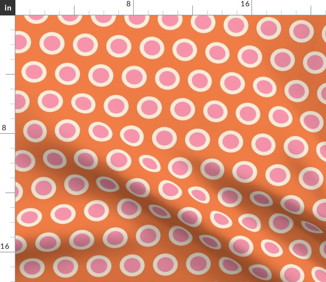 Spring Floral Orange Polka Dot