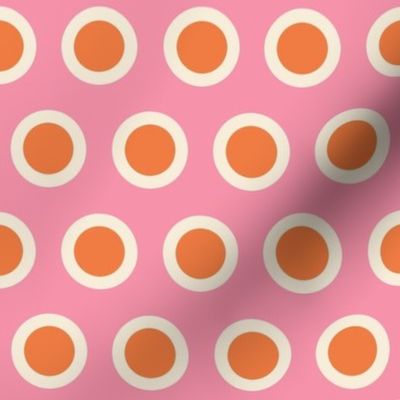 Spring Floral Pink Orange Polka Dot