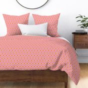 Spring Floral Pink Orange Polka Dot