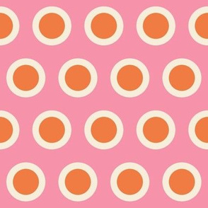 Spring Floral Pink Orange Polka Dot