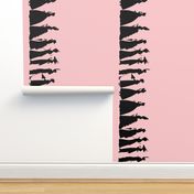 March of Fashion ~ Black on Dauphine Border Print