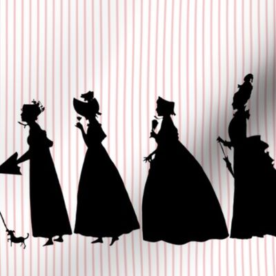 March of Fashion ~ Black on Dauphine and White Stripes