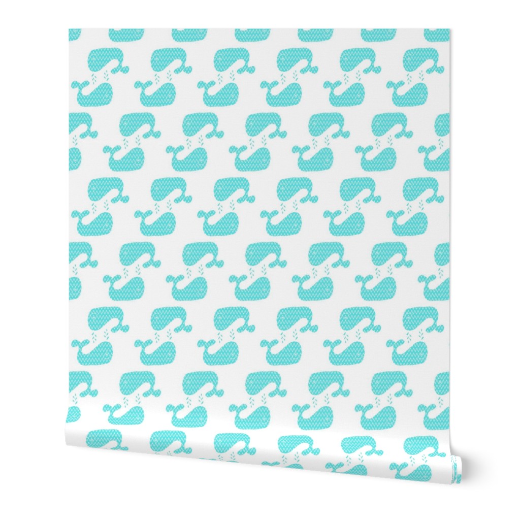 Teal Two Way Whale Chevron