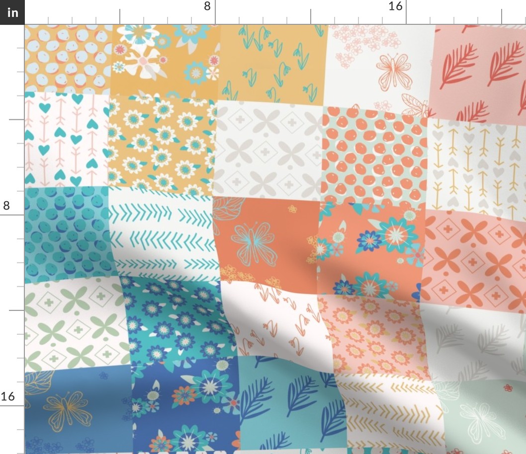 Spring Plus Sign Cheater Quilt