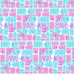 Personalised Name Design - Butterflies Purple Pink Aqua