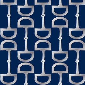 Snaffle Bits Navy Blue and Silver - rotated