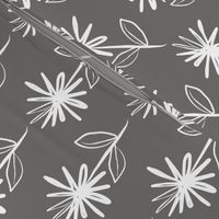 Floral Asterix Flower Stem Grey