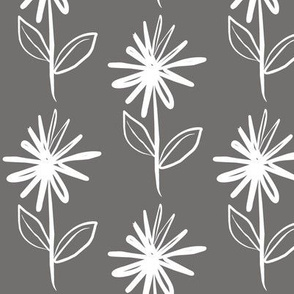 Floral Asterix Flower Stem Grey