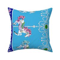 lighter blue egl gothic lolita carousel pony horse carnival border baroque Un Manege Robe jewels gems stars sparkles glitter