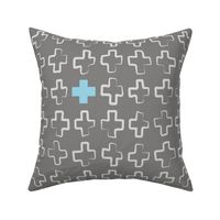 Hollow Crosses GreyBlue
