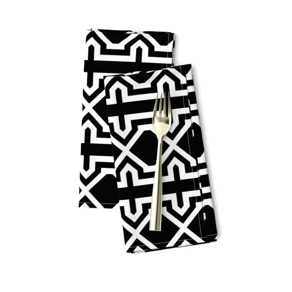 Truncated Square Stripes - Black White