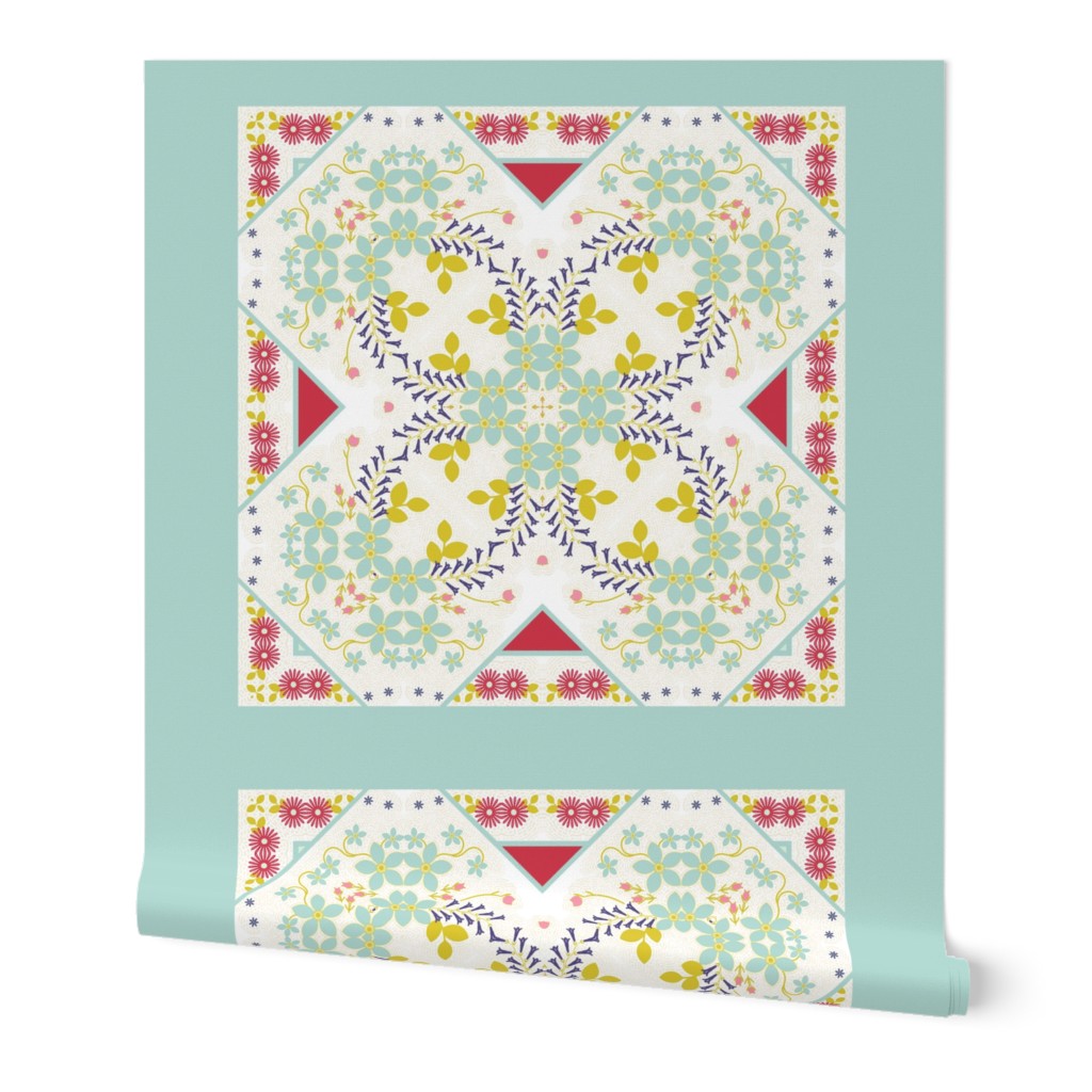 Spring Cheater Quilt Block Knot Garden