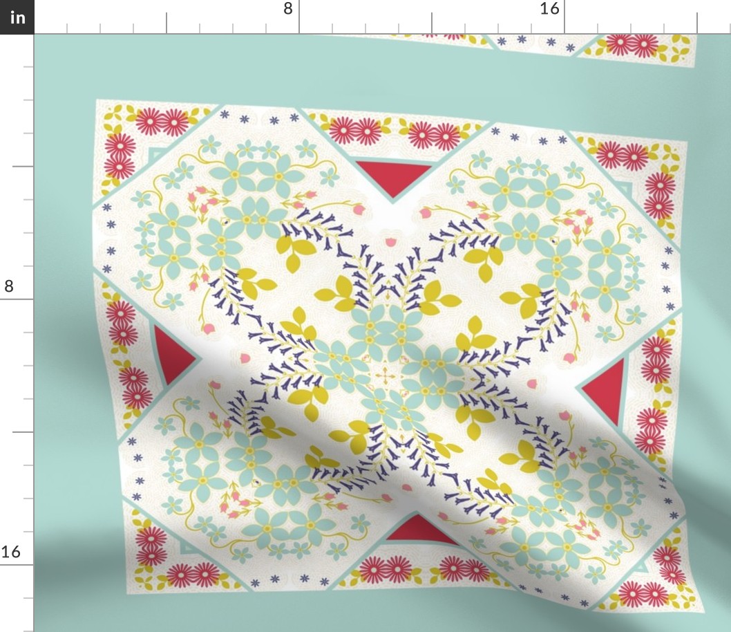 Spring Cheater Quilt Block Knot Garden