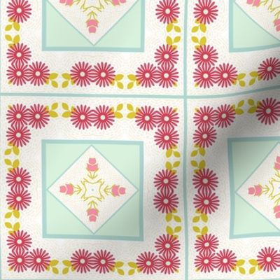Spring Cheater Block Embroidered Small Blocks