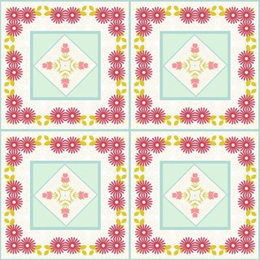 Spring Cheater Block Embroidered Small Blocks