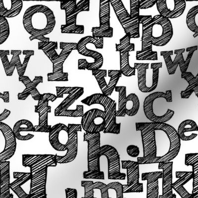 Sketched Alphabet on White