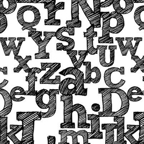 Sketched Alphabet on White