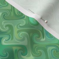 Diamond-pattern serene green swirls