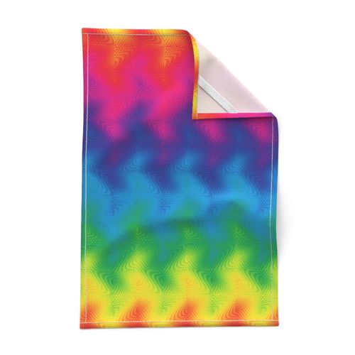 rainbow moire flames