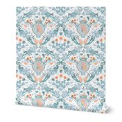  Fertility Damask, orange and teal