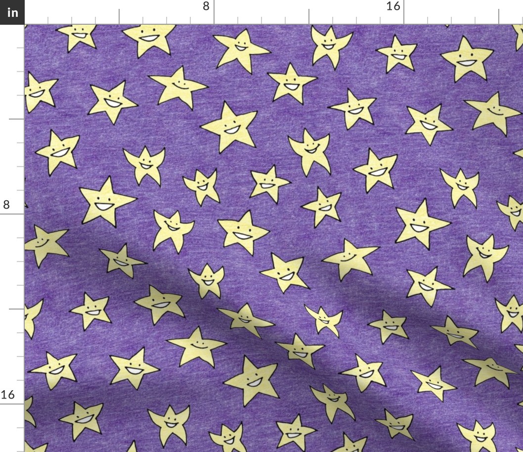 happy stars on purple