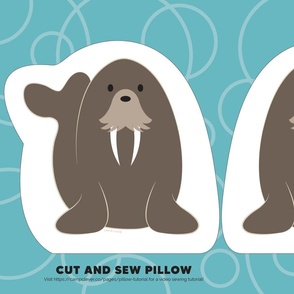 walrus cut and sew fat quarter pillow
