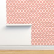 Quatrefoil lattice in pale salmon coral pink