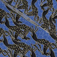 Wild galloping gazelles on deep blue by Su_G_©SuSchaefer