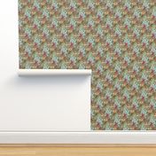 Spring Floral Abstract Flowers mint