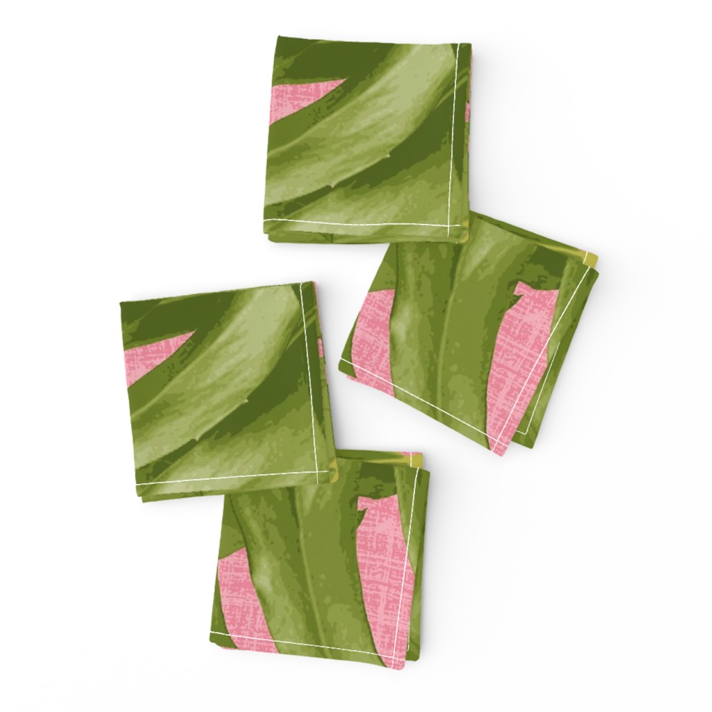 Monstera Leaf Pink and Green