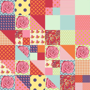 pink roses 1 yard panel