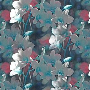 Baby blue and pink orchids
