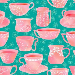 Teacups in Watercolor