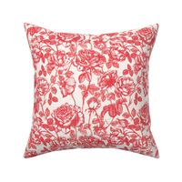 Toile de Jouy roses_red