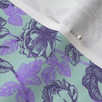 Toile de Jouy roses_violet_and_aqua