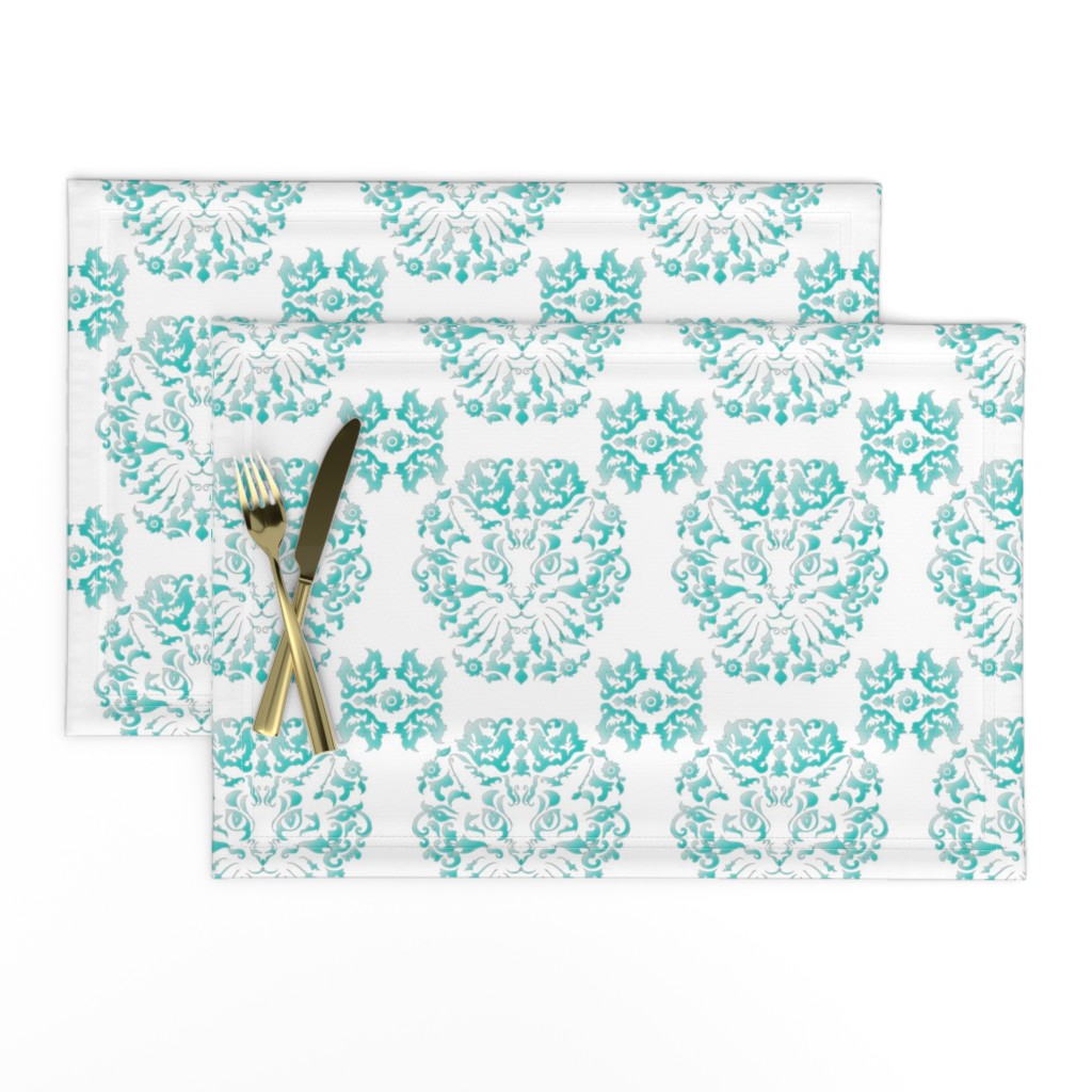 Cat Damask (Turquoise)