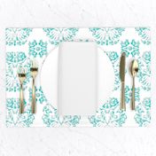 Cat Damask (Turquoise)