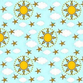 Sky with the sun and stars