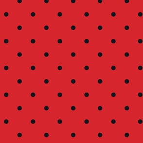 Little Dots Black on Red