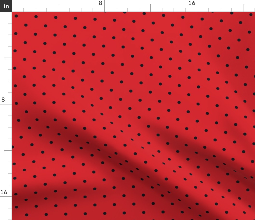 Little Dots Black on Red