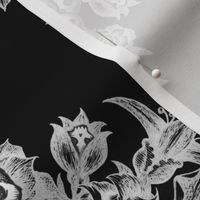 Skull Flower damask - Negative