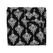 Skull Flower damask - Negative