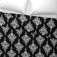 Skull Flower damask - Negative