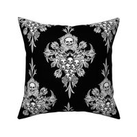 Skull Flower damask - Negative