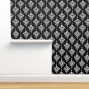 Skull Flower damask - Negative