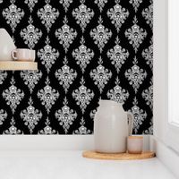 Skull Flower damask - Negative