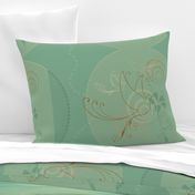 Swirl Birds Vintage Aqua 