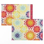 2-yards floral cheater quilt